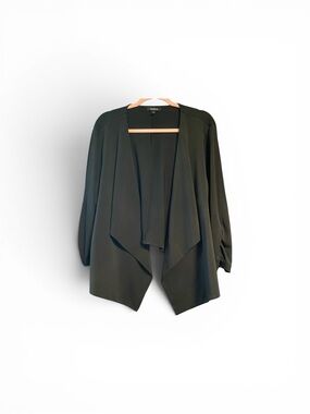 Torrid Black Draped Open-Front Blazer | Size 3X (22/24) Workwear Minimalist Chic